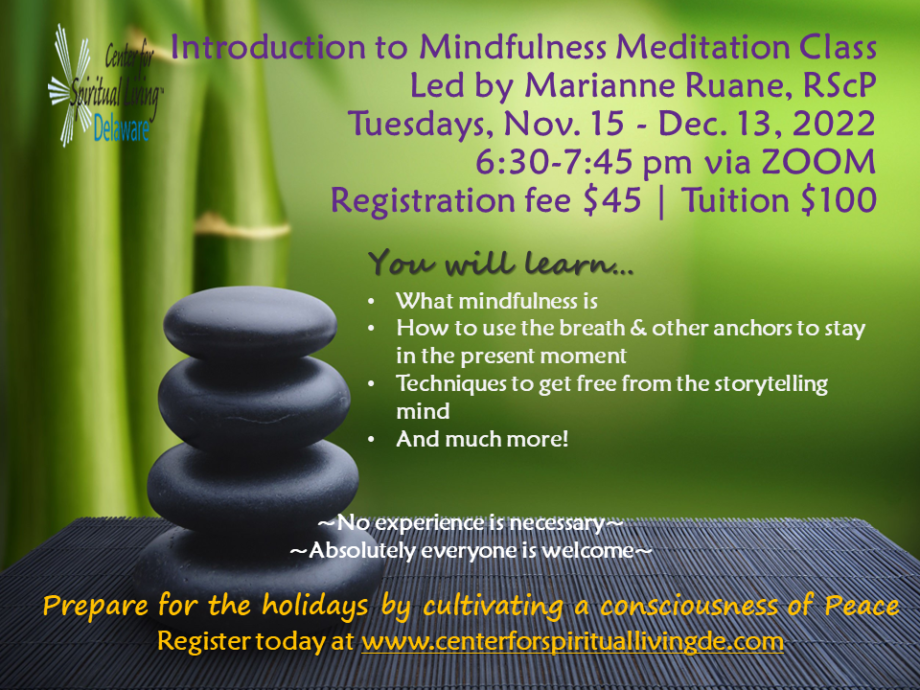 Class Registration: Introduction to Mindful Meditation - Center for ...